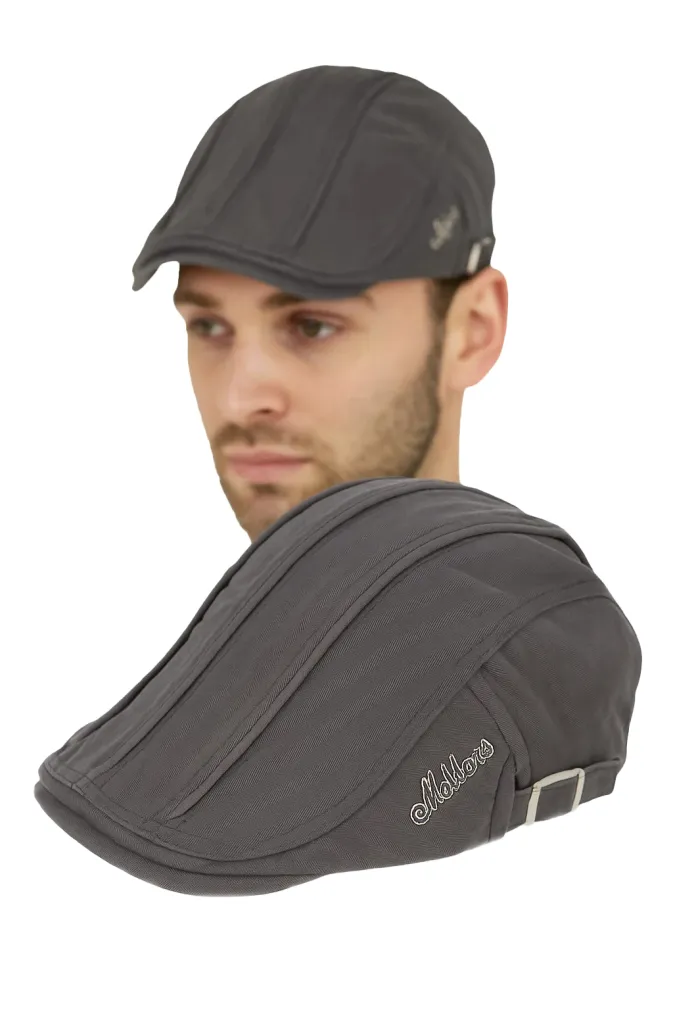 Szary Kaszkiet Męski Bawełniany K218B 56–60 cm – Regulacja Zatrzaski