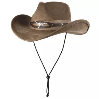 KAPELUSZ KOWBOJSKI BRĄZOWY WESTERN + OKULARY AVIATOR ZESTAW UNISEX R254G - 6