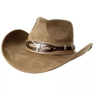 KAPELUSZ KOWBOJSKI BRĄZOWY WESTERN + OKULARY AVIATOR ZESTAW UNISEX R254G - 8