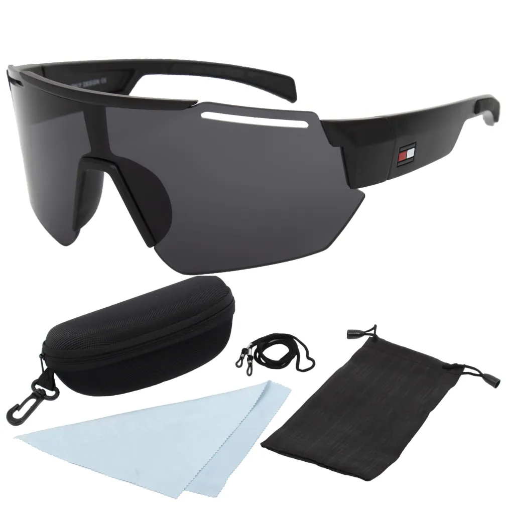 Haker 1721 Czarne Tommy Hilfiger Sportowe Okulary Przeciwsłoneczne