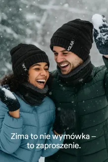 W394A Black Warm Winter Set Hat And Scarf With Polar Faux Fur Polar Fashion® - 8