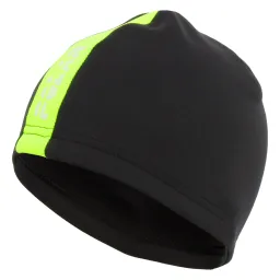 W301C Czarna Elastyczna czapka do biegania na rower neonowe kolory Polar Fashion