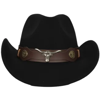 Czarny Kapelusz Kowbojski R238E  Styl Western Ochrona Przeciwsłoneczna Unisex - 5