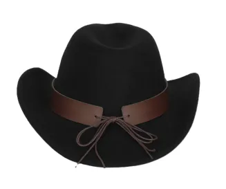 Czarny Kapelusz Kowbojski R238E  Styl Western Ochrona Przeciwsłoneczna Unisex - 3